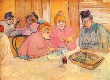 アンリ・ド・トゥールーズ・ロートレック Painting - ディナーテーブルを囲む売春婦たち トゥールーズ ロートレック アンリ ド